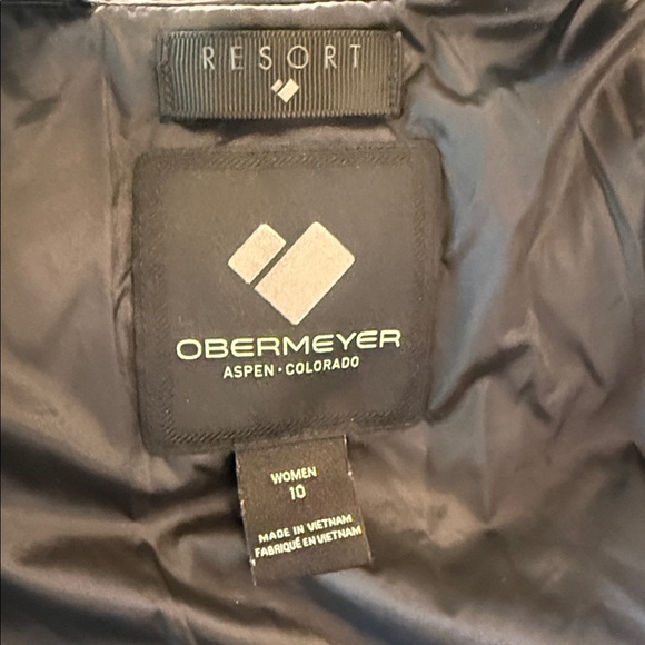 Obermeyer Black Alpine Flowers Watercolor puffer multicolor Ski jacket - Picture 8 of 14